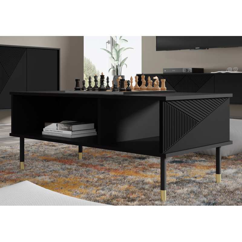 Woody Coffee Table With Storage Space, Black