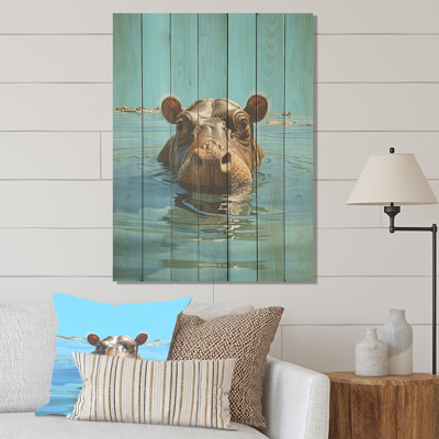 Hippopotame gris sur fond gris