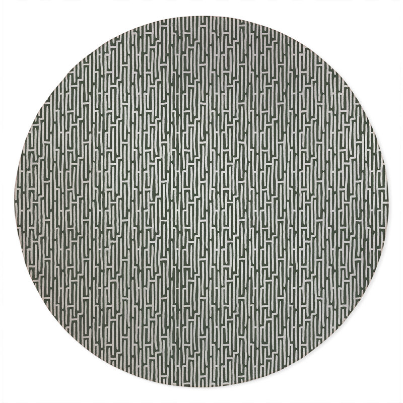 Twilight Labyrinth Non-Slip Outdoor Rug, Round 5'