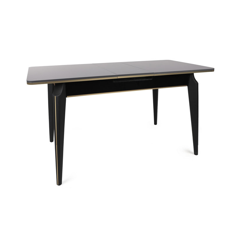 Table de salle à manger extensible, Anthracite / or / noir, H 71,3 po x L 47,24 po x l 31,1 po