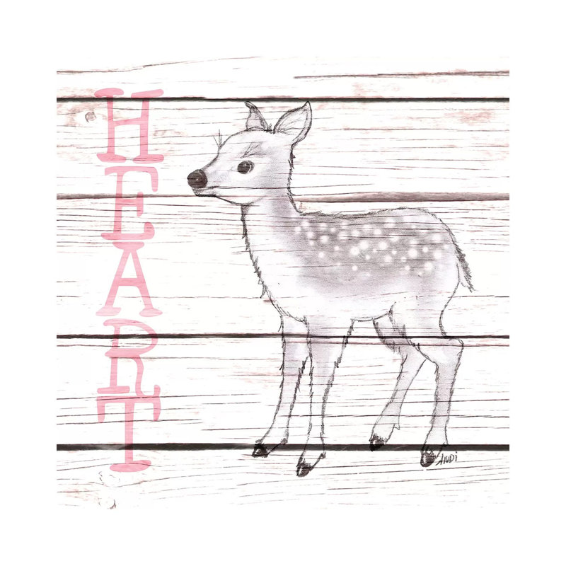 Deer Heart by Andi Metz - Wrapped Canvas Gallery-Wrapped Canvas Giclée, 30.48 cm H x 30.48 cm W