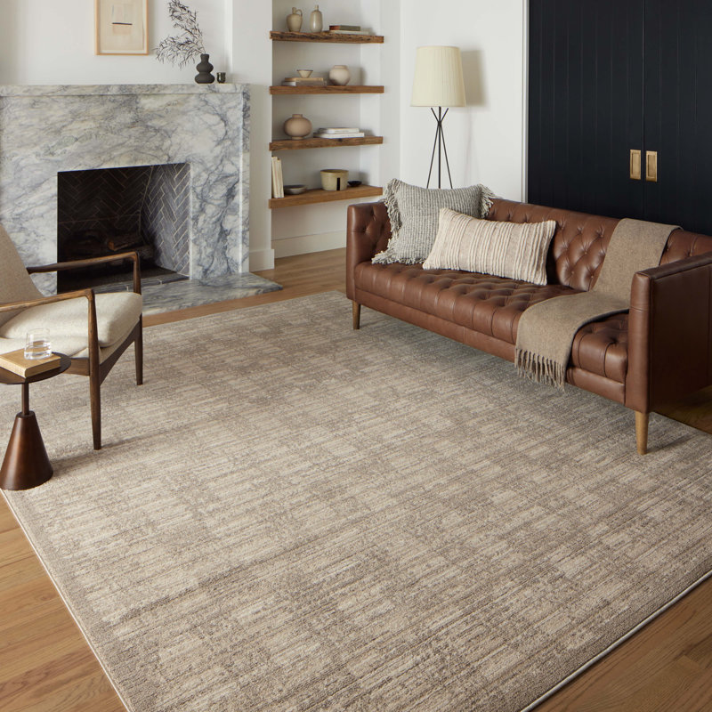 Darby Pebble Sand Geometric 9'-2" x 13' Synthetic Area Rug