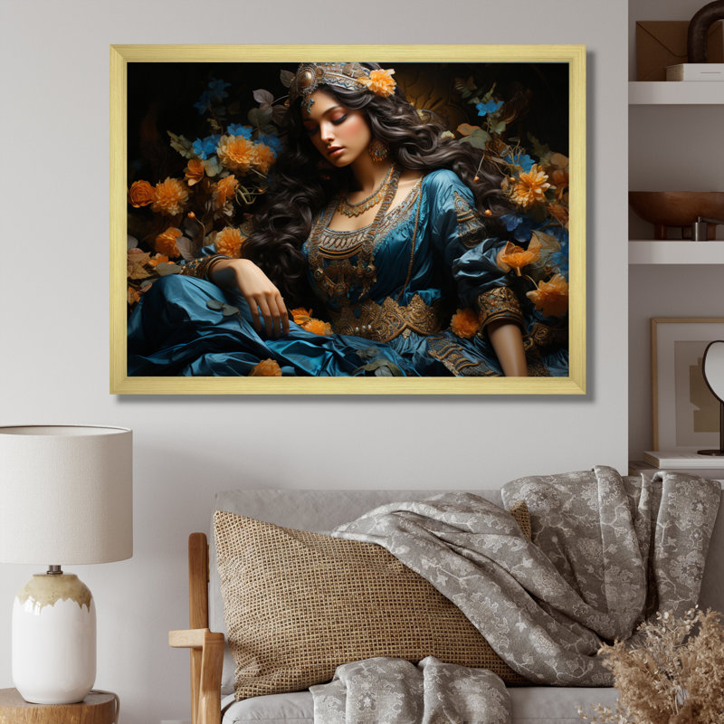 Indian Art The, H 12 po x l 20 po x P 1 po, Cadre doré à une seule photo