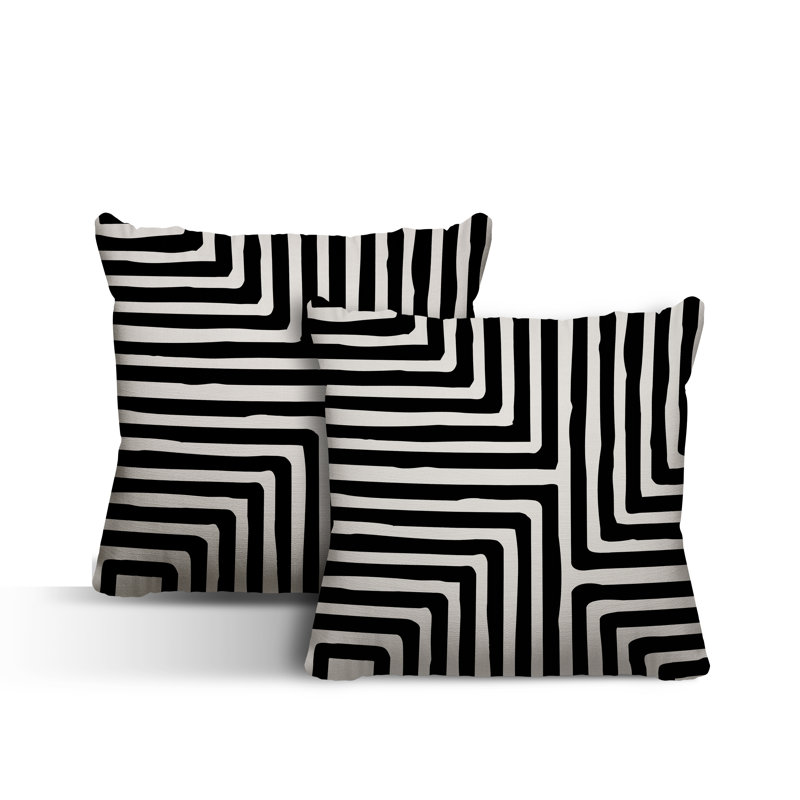  Coussin intérieur / extérieur carré, L 19 po x H 19 po, Noir