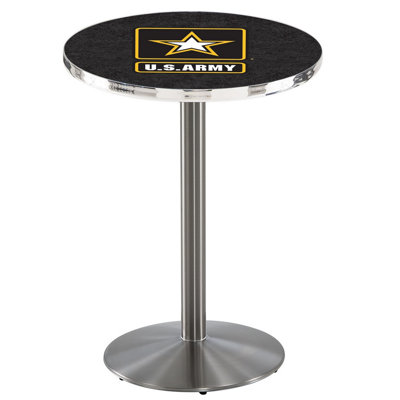 Military Round Metal Base Dining Table