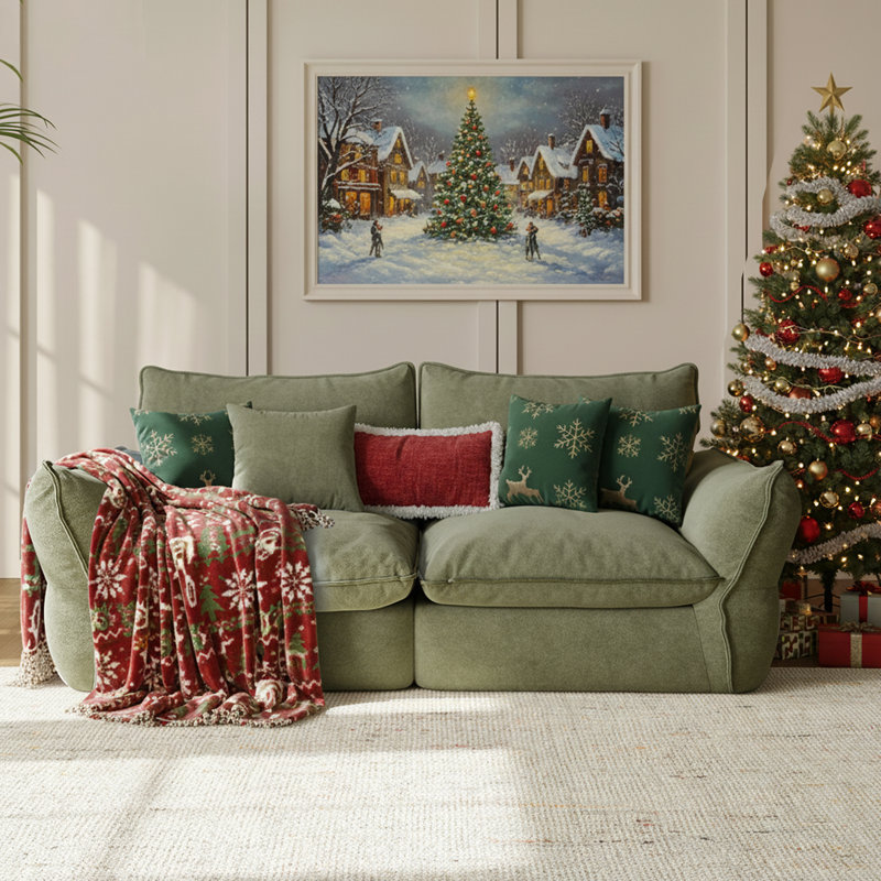 Boneless 81'' Oversized Down Blend Sofa, Cushions Filled with a Feather Blend , Modern Comfort Sofa for Living Room