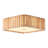 3-Lamp Natural wood milk white dimmable Flush Mount Ligh