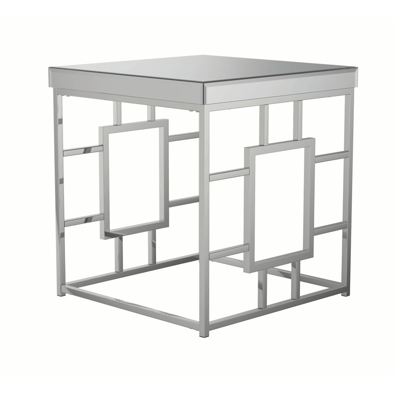 Sheraden Mirrored Glass Top End Table