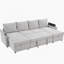 Canapé-lit modulaire convertible en forme de U avec deux chaises longues, accoudoirs multifonctionnels, rangement et ports USB pour des espaces de vie confortables-1787323897
