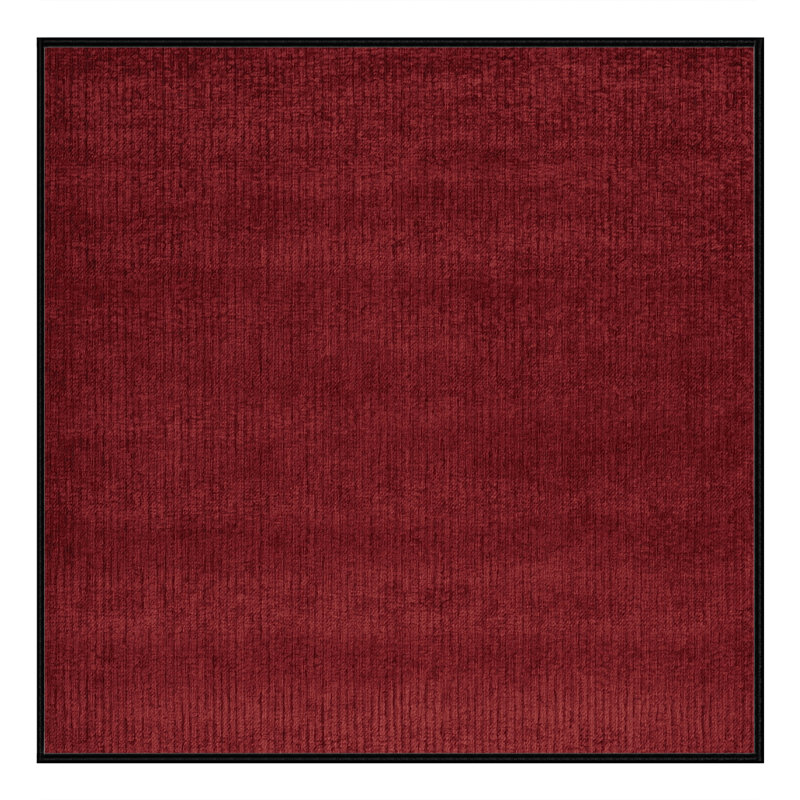 Machine Washable Solid Red Area Rug, Square 4'