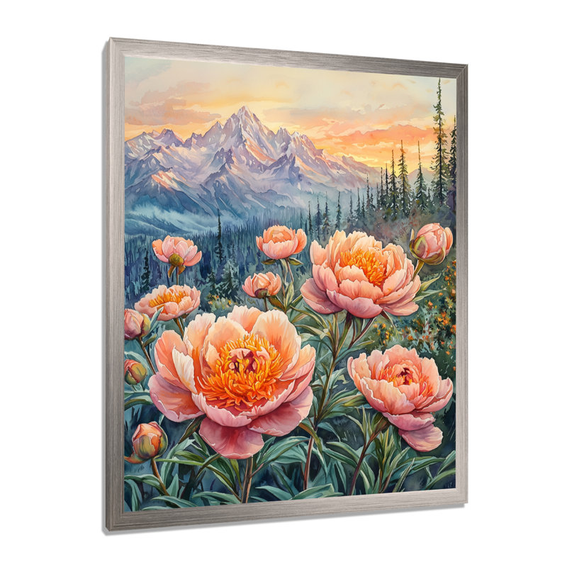 Kelliher - impressions sur toile florales, Argent argent, H 40 po x l 30 po, Picture Framed