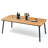 Oval Patio Dining Table With Umbrella Hole and Aluminum Frame-1044327297-1044327359