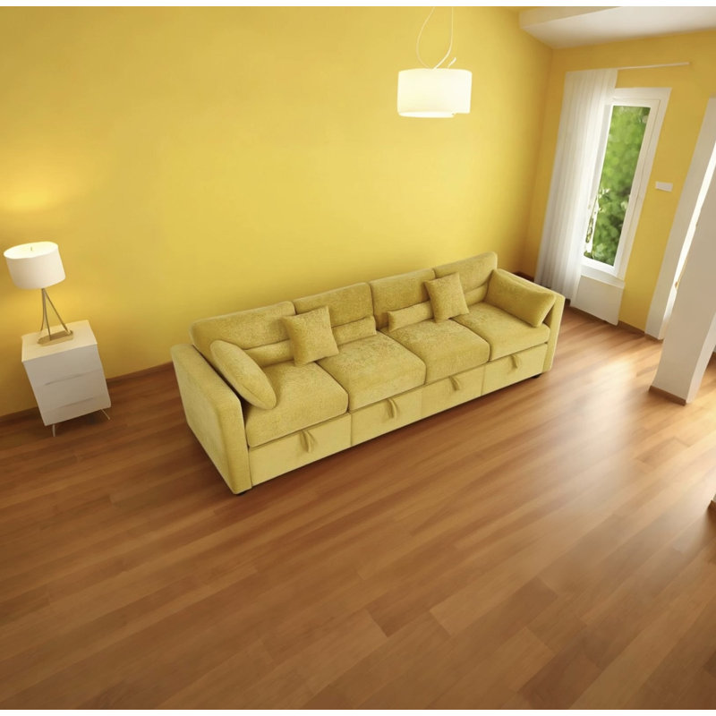 Canapé modulaire modulaire moderne avec accoudoirs rembourrés et rembourrés et modulaire réversible de 145 po de largeur (sans repose-pieds)