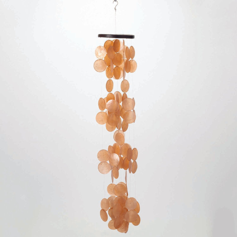 Marigold Capiz Shell Handcrafted Wind Chime for Outdoor Decor