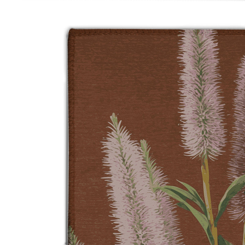 Tapis d'intérieur et d'extérieur brun Botanical, Rectangulaire 2 pi x 3 pi