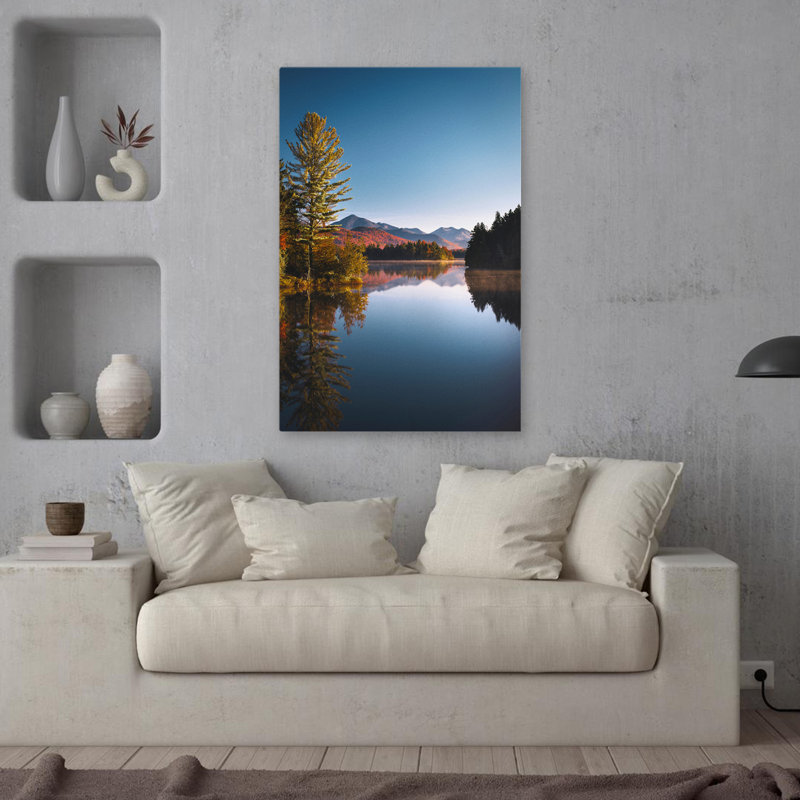 Automne matinal - Étangs Boreas - Photographie de paysages d'art des Lacs d'automne, H 36 po x l 24 po