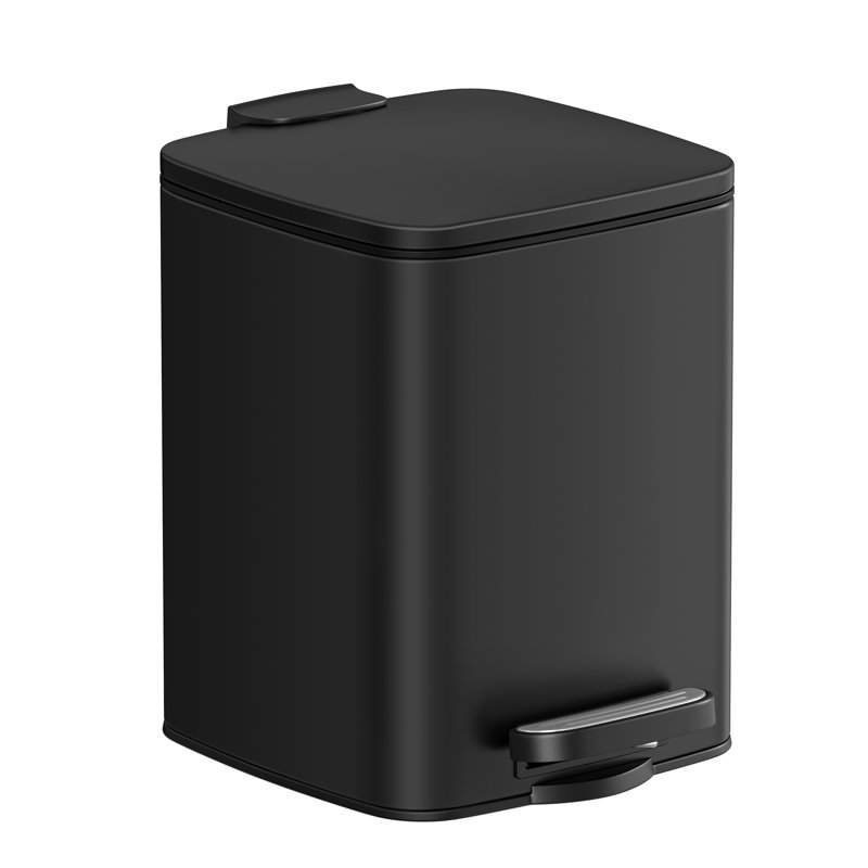 19.5x24x25.5cm Steel Kitchen Trash Can, Black
