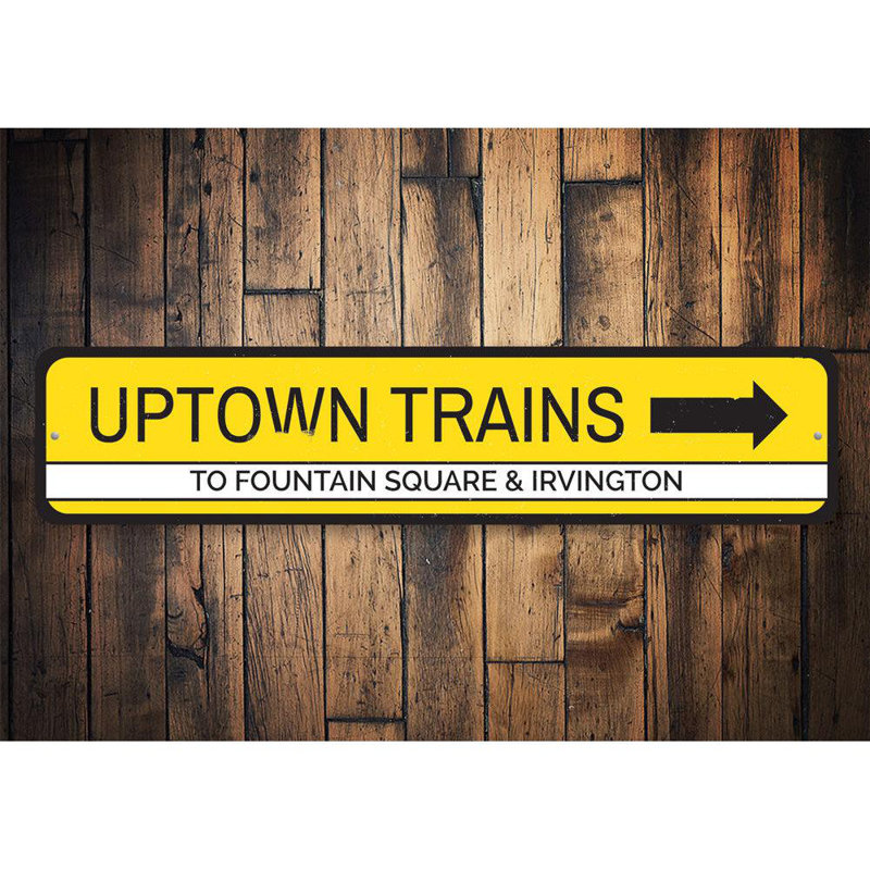 Plaque en aluminium Uptown Trains, H 6 po x l 24 po x P 0,06 po
