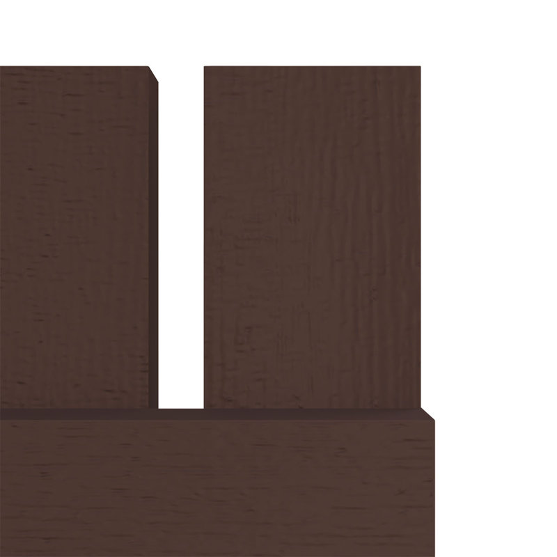 Builders Edge, paire de volets personnalisés à trois planches espacées, planche-n-lattes, Brun fédéral, 74 po
