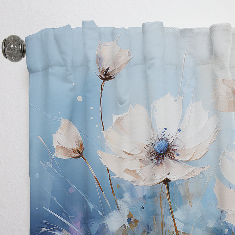 Jaylyn - Rideau cornflowers - Rideau floral obscurcissant - 1 panneau, L 52 po x L 95 po