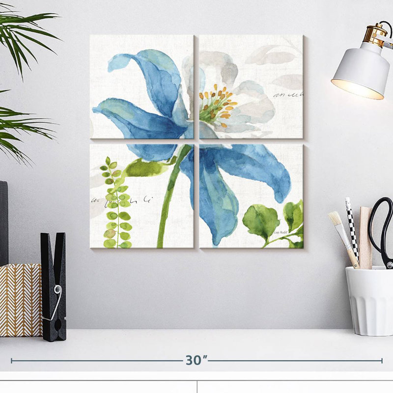 Jardin Harnek bleu et vert II, H 18 po x l 18 po