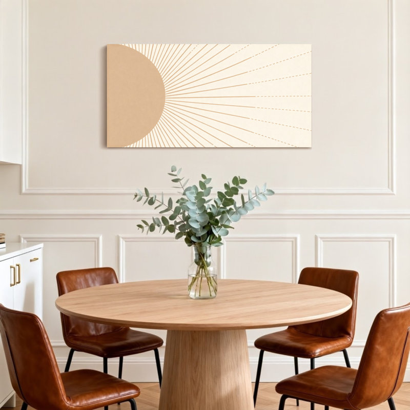 Motif tendance de soleil levant avec des lignes rayonnantes, H 20 po x l 40 po