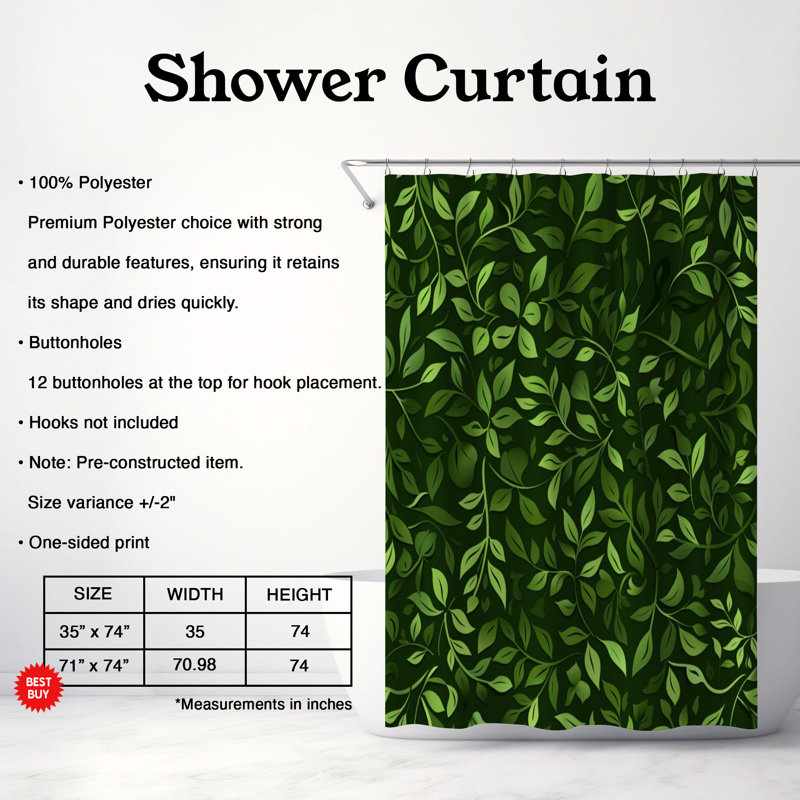 Green Sprouts - Premium Shower Curtain, 74"H x 71"W