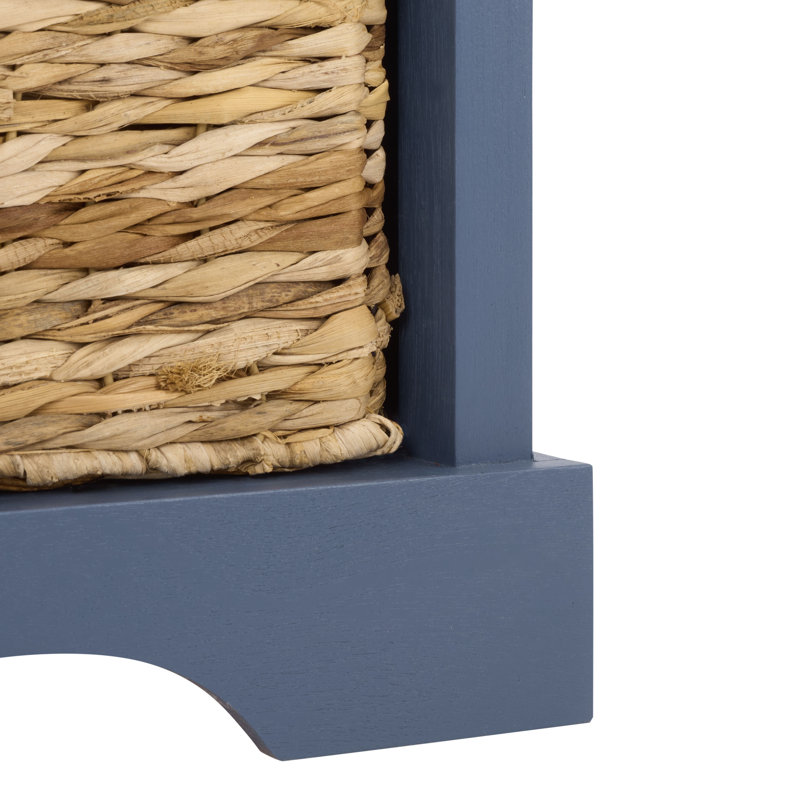 Banc de rangement rembourré à casiers Briananthony, Bleu