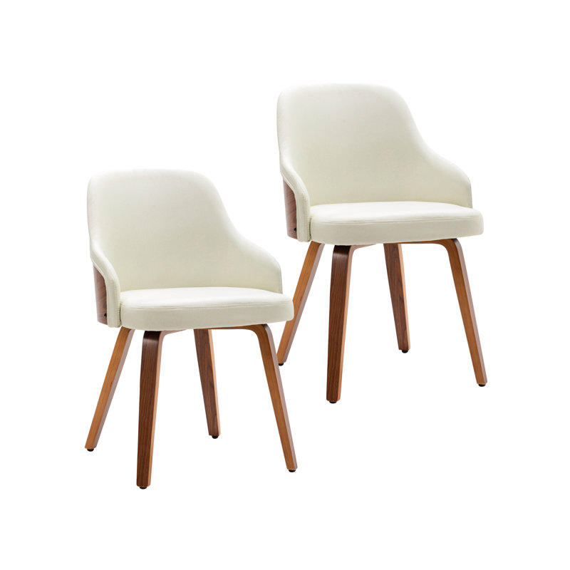 Chaise rembourrée en tissu Hye, Crème