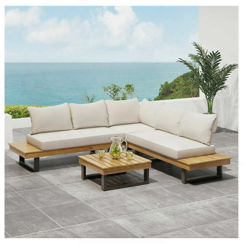 ENSEMBLE DE CANAPÉ 4 PIÈCES, BEIGE