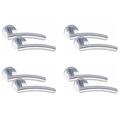 Golden Grace 4 Pairs Arched T-Bar Classic Door Handle
