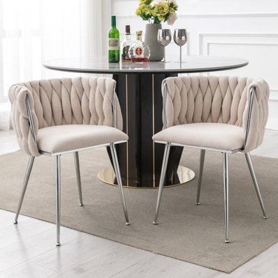 Uresti 17.75'' H Tufted Upholstered Metal Armchair