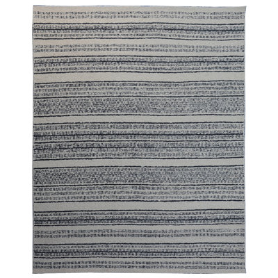 Wool Striped Area Rug in Navy