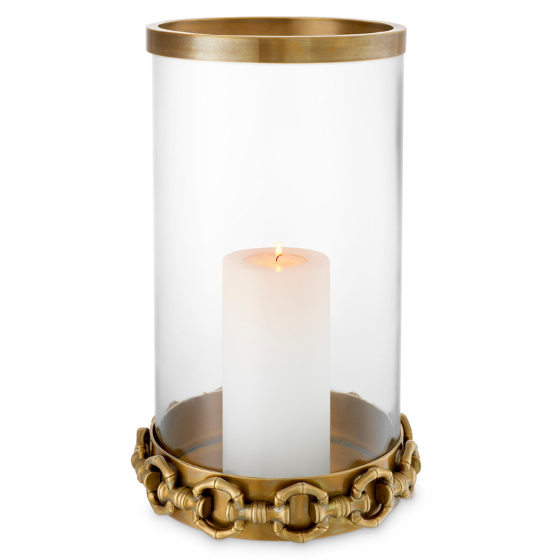 Clementine Glass Candle Holder, 16.14" H x 10.24" W x 10.24" D