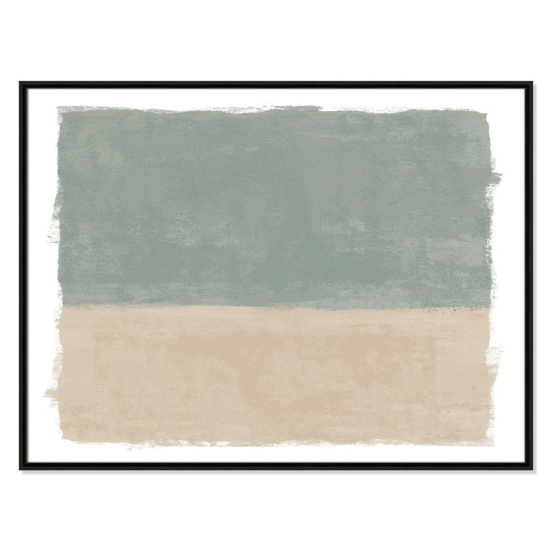 «Sage and Sand I - Landscape Version Print» par Natalie Carpentieri, L 41,5 po x H 31,5 po, Toile avec cadre