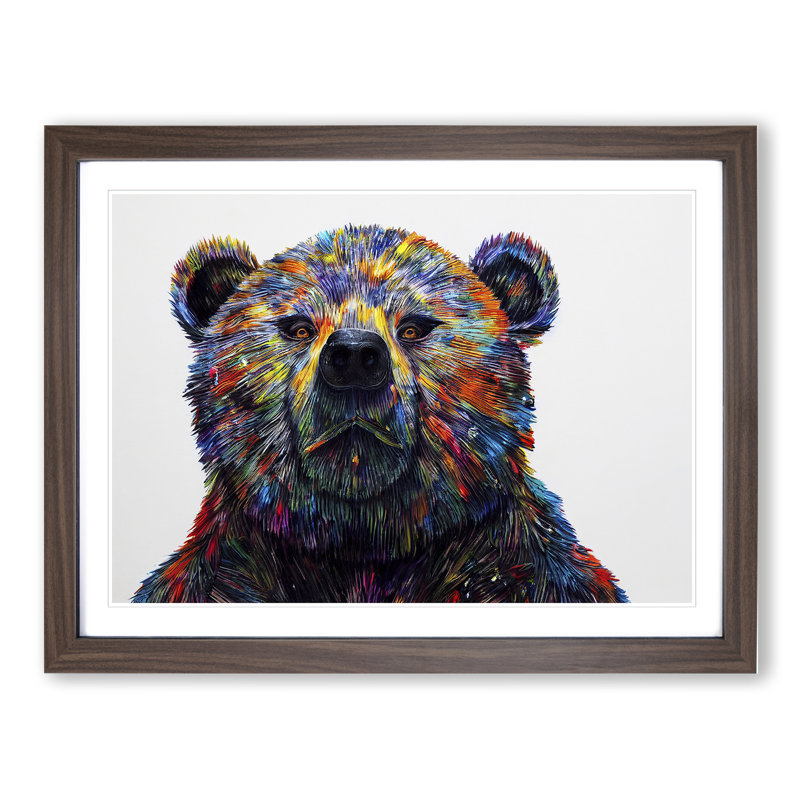 Irresistible Bear - Single Picture Frame Print, 34cm H x 46cm W x 2cm D, Walnut