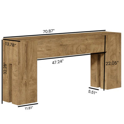 Table d'appoint rustique, console élégante en bois