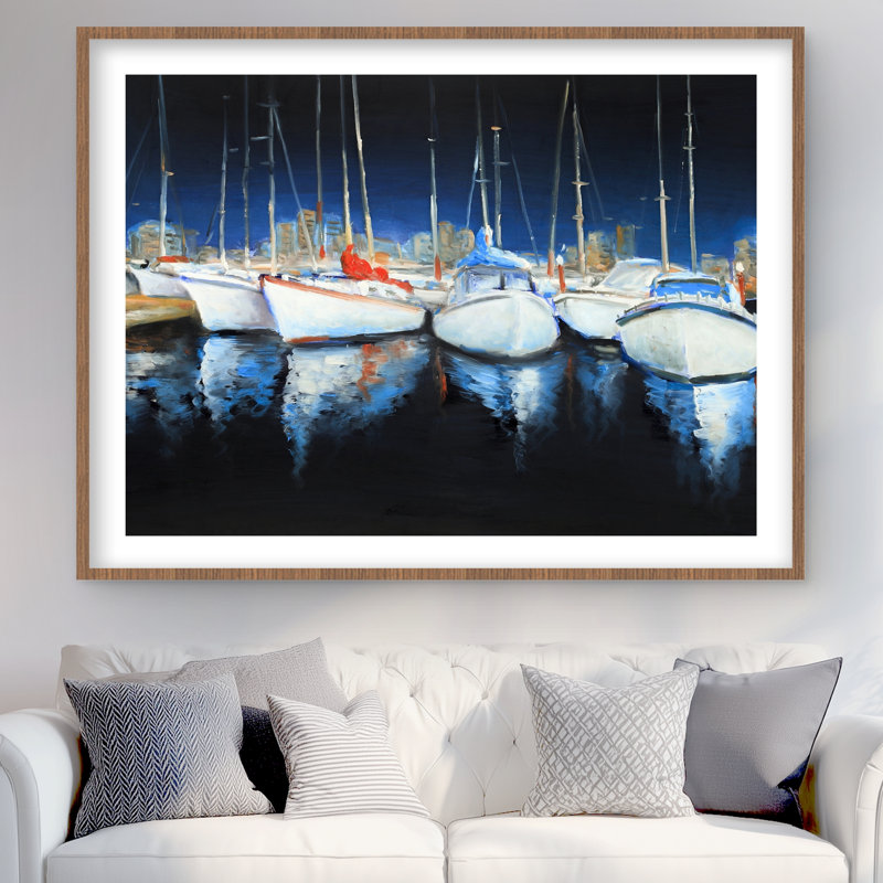 Soirée à la marina, H 36 po x l 48 po