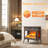 24" Freestanding Electric Fireplace Stove Heater With Upgraded Top Controls and Remote Control And 3D Flame Effect-1087033856