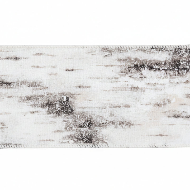 Ruban à bords filaires bouleau print