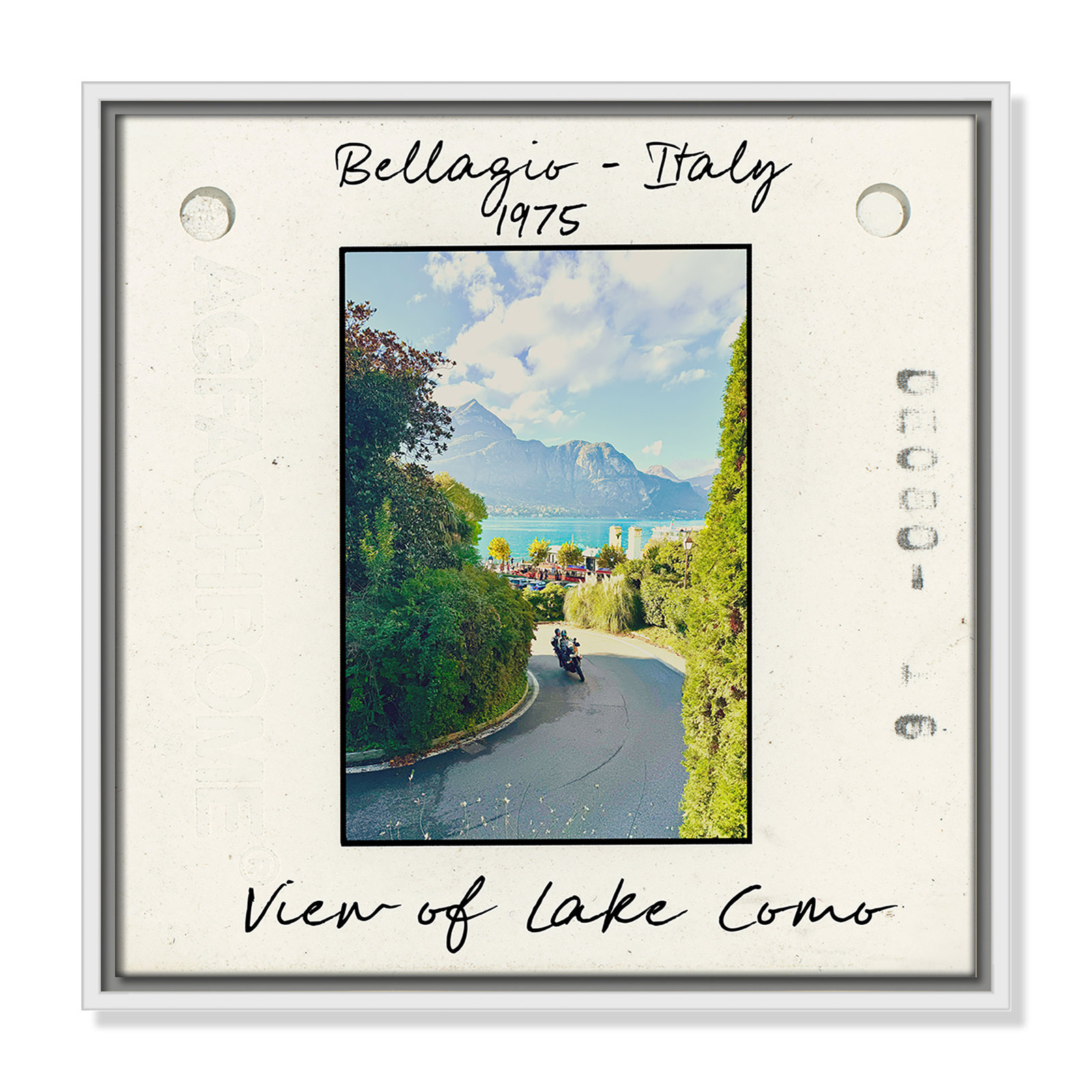 Ritona "Bellagio, Italy - Lake Como" Print, White Floater Framed Canvas, 17.5" H x 17.5" W x 2" D