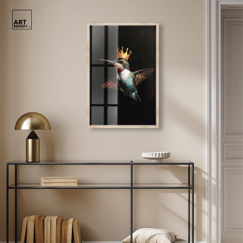 Art mural Royal Bird II Shadowbox, H 31 po x l 21 po, Crème, crème