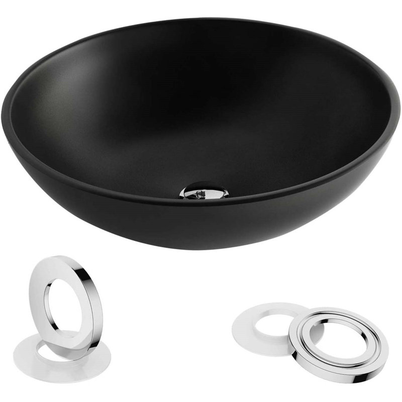 Lavabo vasque en verre vasque moderne en verre trempé, vasque ronde en verre trempé