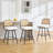 Upholstered Swivel Counter Stool With Rattan Backrest-106484845-106484842