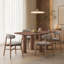 Ensemble de salle à manger 5 pièces en bois massif Coral Modern avec pieds à colonnes sculptées et chaises rembourrées-1272532078-1263150101