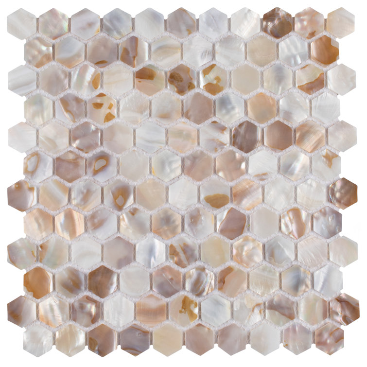 Conchella Hex Natural 11-1/2" x 11-5/8" Natural Shell Mosaic Tile