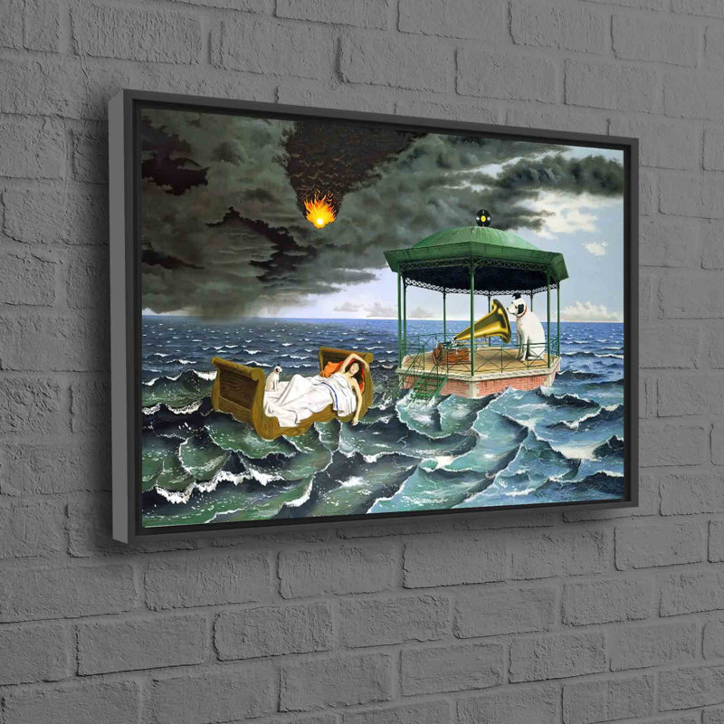 Print on Canvas, 20 cm H x 30 cm W, Black, Floater Framed Print without Mat