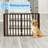 PETMAKER Pet Gate - 4-Panel Indoor Freestanding Pet Fence – 73x24 inch Foldable Dog Fence for Stairs, Hallways, Doorways – Portable Expandable Wooden/Plastic Barrier, No Installation Needed (Brown)-126392422-44859695