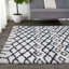 Tapis beige / bleu marine à poils longs Sineu-377614832