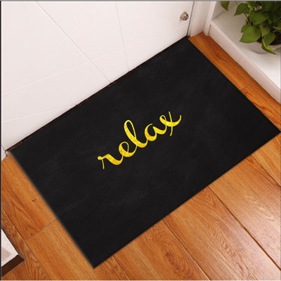 Tapis rectangulaire noir / jaune en polyester 1 pi 8 po x 2 pi 7 po Efthalia